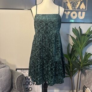 Wild Fable Green Velvet Spaghetti Strap Dress